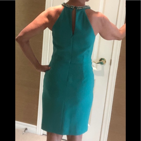 Stunning Emerald green dress with embellished neck - Picture 2 of 4